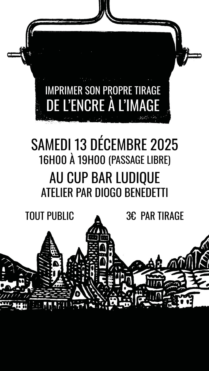 Atelier Gravure au CUP BAR ANGOULEME avec Diogo Benedetti - 3€