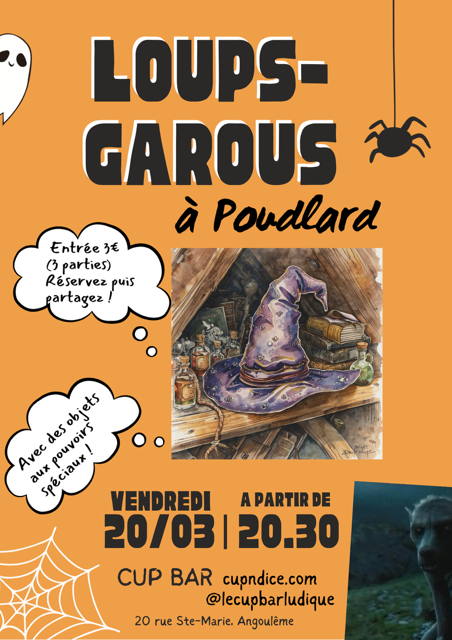 Loup-garou thème harry potter vendredi 20 mars 2026 CUP BAR