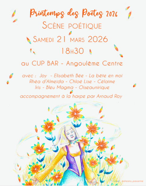 Scène poétique 21 mars 2026 CUP BAR Printemps des poètes